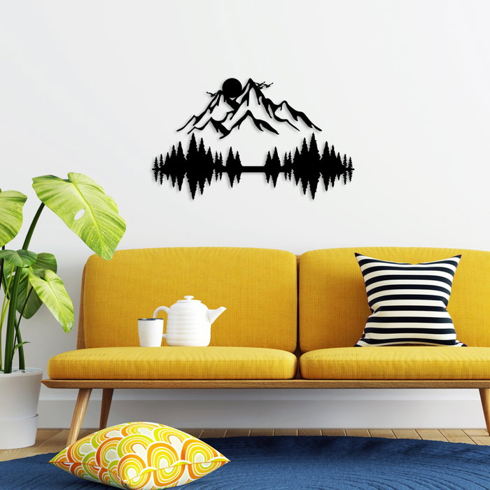 Wallity 9 Accesorio Decorativo de Pared de Metal Negro 52x20cm 50x21cm